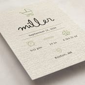 "Stitched Together" - Birth Announcements in Mint by Ashley Langlais - Detail
