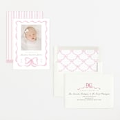 "Squiggle bow" - Birth Announcements in Peony by Creo Study - Assembled