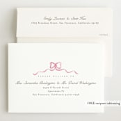"Squiggle bow" - Birth Announcements in Peony by Creo Study - FREE Recipient Addressing