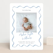 "handdrawn wavy frame" - Birth Announcements in Dusty Blue by Cass Loh - Front