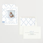 "handdrawn wavy frame" - Birth Announcements in Dusty Blue by Cass Loh - Assembled
