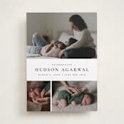"Quartzite" - Birth Announcements in Noir by Wildfield Paper Co - Front