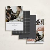 "Quartzite" - Birth Announcements in Noir by Wildfield Paper Co - Back of Card Options