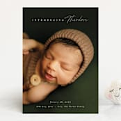 "Simple Emphasis" - Birth Announcements in Cloud by Carolyn MacLaren - Front