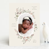 "Wildflower" - Birth Announcements in Eggshell by Itsy Belle Studio - Front