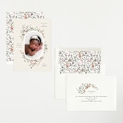 "Wildflower" - Birth Announcements in Eggshell by Itsy Belle Studio - Assembled