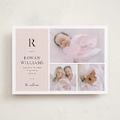 "Monogram Block" - Birth Announcements in Blush by Robert and Stella - Front