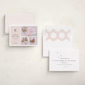 "Monogram Block" - Birth Announcements in Blush by Robert and Stella - Assembled