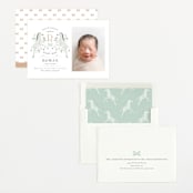 "Hearts and Stripes" - Birth Announcements in Seafoam by Griffinbell Paper Co. - Assembled