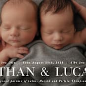 "Double Take" - Birth Announcements in Baby Powder by Hooray Creative - Detail