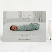 "Vintage" - Birth Announcements in Fog by Sara Hicks Malone - Front
