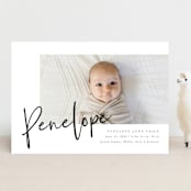 "Clean Lines" - Birth Announcements in Blackboard by Amy Payne - Front