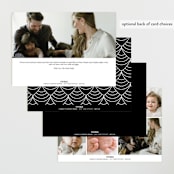 "Clean Lines" - Birth Announcements in Blackboard by Amy Payne - Back of Card Options