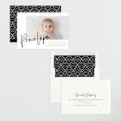 "Clean Lines" - Birth Announcements in Blackboard by Amy Payne - Assembled