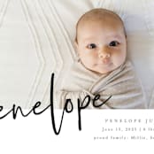 "Clean Lines" - Birth Announcements in Blackboard by Amy Payne - Detail