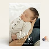 "Stacked Name" - Birth Announcements in Cloud by Alethea and Ruth - Front