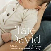 "Stacked Name" - Birth Announcements in Cloud by Alethea and Ruth - Detail