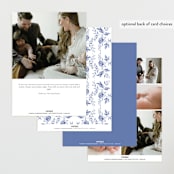 "Daisy Toile" - Birth Announcements in Bluebird by Susan Zinader - Back of Card Options