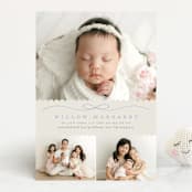 "Scallops" - Birth Announcements in Periwinkle by Laura Hankins - Front