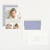 "Scallops" - Birth Announcements in Periwinkle by Laura Hankins - Assembled