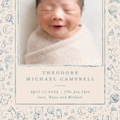 "Iconic bebe" - Birth Announcements in Bluebird by Creo Study - Detail