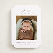 "Simply Lovely" - Birth Announcements in Pearl by Pixel and Hank - Front