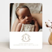 "Crested" - Birth Announcements in Fawn by mo kelley - Front