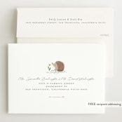 "Little Friends" - Birth Announcements in Buttercream by Vera Lim - FREE Recipient Addressing