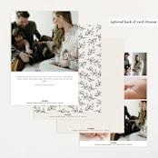 "Laurel Crest" - Birth Announcements in Muslin by Jessica Williams - Back of Card Options