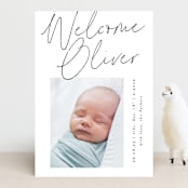 "Simply" - Birth Announcements in Noir by AK Graphics - Front