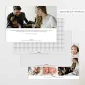"Soft plaid" - Birth Announcements in Cement by Stacey Meacham - Back of Card Options