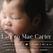 "Heart" - Birth Announcements in Blush by Pixel and Hank - Detail