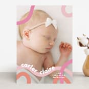 "Wiggle Worm" - Birth Announcements in Peach Sherbet by Lauren Chism - Front