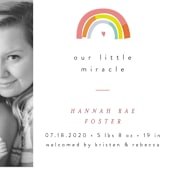 "Our Little Rainbow" - Birth Announcements in Bright by Pixel and Hank - Close-Up