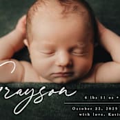 "Linear" - Birth Announcements in Frost by Everett Paper Goods - Detail