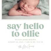 "Clarke" - Birth Announcements in Mint by Robert and Stella - Detail