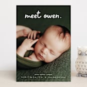 "Meet Cute" - Birth Announcements in Snow by Lauren Chism - Front
