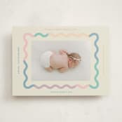 "Wavy Pastel Frame" - Birth Announcements in Cream by Baumbirdy - Front
