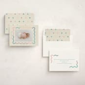 "Wavy Pastel Frame" - Birth Announcements in Cream by Baumbirdy - Assembled