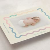 "Wavy Pastel Frame" - Birth Announcements in Cream by Baumbirdy - Detail