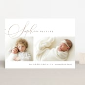"Classic Twist" - Birth Announcements in Oat by Pixel and Hank - Front