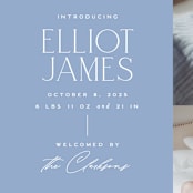 "Announcing Elegance" - Birth Announcements in Periwinkle by Jessica Corliss - Detail