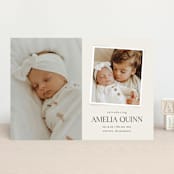 "Petite Introduction" - Birth Announcements in Cream by Jessica Williams - Front