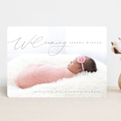 "Delightful Welcome" - Birth Announcements in Gravel by Olivia Raufman - Front