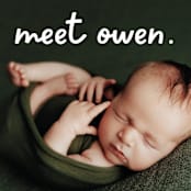 "Meet Cute" - Birth Announcements in Snow by Lauren Chism - Detail