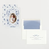"Painted Flowers" - Birth Announcements in Delft Blue by Ani Somi - Assembled