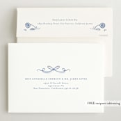 "Painted Flowers" - Birth Announcements in Delft Blue by Ani Somi - FREE Recipient Addressing