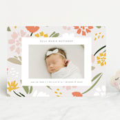 "Modern Floral" - Birth Announcements in Wildflower by Nicole Walsh - Front