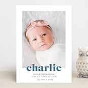 "Bold Nickname" - Birth Announcements in Bluebird by Shirley Lin Schneider - Front