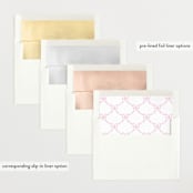 "Squiggle bow" - Birth Announcements in Peony by Creo Study - Envelope Liner Options